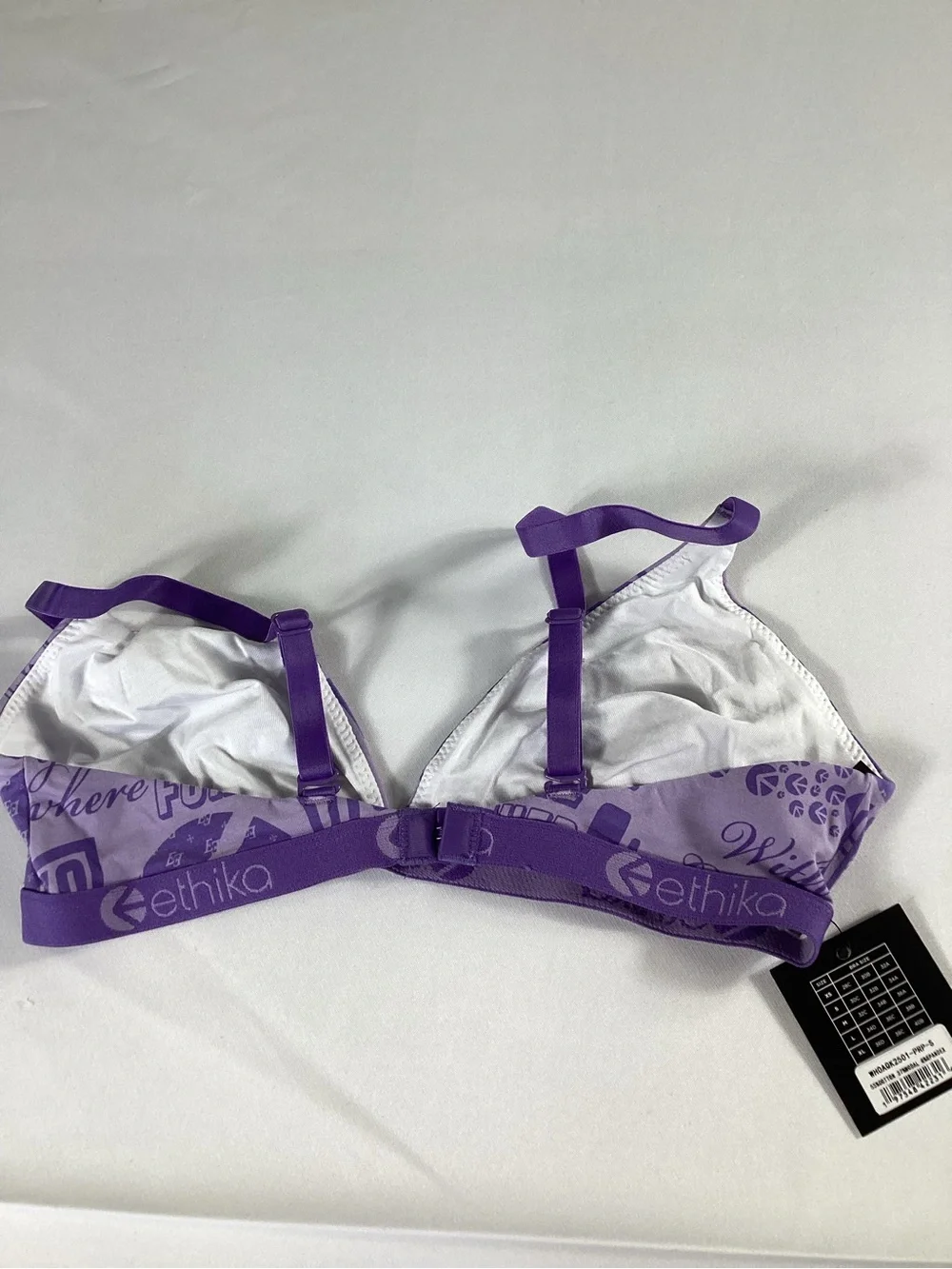 Ethika Girls Purple Graphic Triangle Bra Size S New
